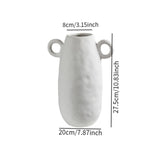 Maxbell Ceramic White Flower Vase for Living Room Decor Coffee Table Decor Bookshelf 20cmx27.5cm