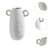 Maxbell Ceramic White Flower Vase for Living Room Decor Coffee Table Decor Bookshelf 20cmx27.5cm