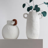 Maxbell Ceramic White Flower Vase for Living Room Decor Coffee Table Decor Bookshelf 20cmx27.5cm