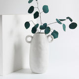 Maxbell Ceramic White Flower Vase for Living Room Decor Coffee Table Decor Bookshelf 20cmx27.5cm