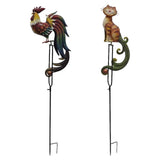 Maxbell Animal Rocker Garden Stake Entryway Porch Yard Lover Gift Farm Art Sculpture Cat 26x12x145cm