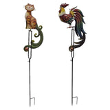 Maxbell Animal Rocker Garden Stake Entryway Porch Yard Lover Gift Farm Art Sculpture Cat 26x12x145cm