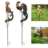Maxbell Animal Rocker Garden Stake Entryway Porch Yard Lover Gift Farm Art Sculpture Cat 26x12x145cm