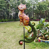 Maxbell Animal Rocker Garden Stake Entryway Porch Yard Lover Gift Farm Art Sculpture Cat 26x12x145cm
