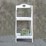 Maxbell Foldable Wooden Plant Stand 2 Tier Flower Pot Holder for Office Garden White