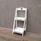 Maxbell Foldable Wooden Plant Stand 2 Tier Flower Pot Holder for Office Garden White