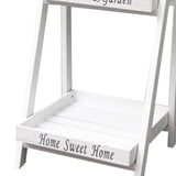 Maxbell Foldable Wooden Plant Stand 2 Tier Flower Pot Holder for Office Garden White
