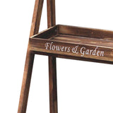 Maxbell Foldable Wooden Plant Stand 2 Tier Flower Pot Holder for Office Garden Wooden
