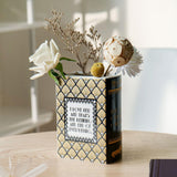 Maxbell Decorative Vase Book Shaped Gift Ceramic Vase for Desktop Centerpiece Office Style B