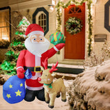 Maxbell 6ft Christmas Santa Claus Blow up Decoration EU 220V Adorable for Porch Lawn