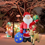 Maxbell 6ft Christmas Santa Claus Blow up Decoration EU 220V Adorable for Porch Lawn