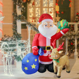 Maxbell 6ft Christmas Santa Claus Blow up Decoration EU 220V Adorable for Porch Lawn