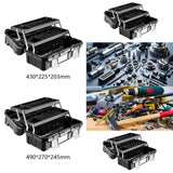 Maxbell 19inch 3 Tiers Foldable Storage Tool Box 43x22.5x20cm for Warehouse Lockable