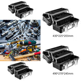 Maxbell 19inch 3 Tiers Foldable Storage Tool Box 43x22.5x20cm for Warehouse Lockable