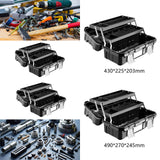 Maxbell 19inch 3 Tiers Foldable Storage Tool Box 43x22.5x20cm for Warehouse Lockable