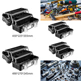 Maxbell 19inch 3 Tiers Foldable Storage Tool Box 43x22.5x20cm for Warehouse Lockable