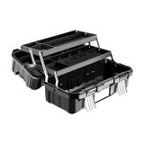 Maxbell 19inch 3 Tiers Foldable Storage Tool Box 43x22.5x20cm for Warehouse Lockable