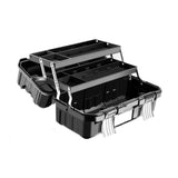 Maxbell 19inch 3 Tiers Foldable Storage Tool Box 43x22.5x20cm for Warehouse Lockable