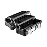 Maxbell 19inch 3 Tiers Foldable Storage Tool Box 43x22.5x20cm for Warehouse Lockable