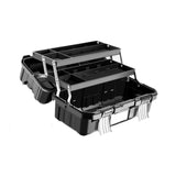 Maxbell 19inch 3 Tiers Foldable Storage Tool Box 43x22.5x20cm for Warehouse Lockable