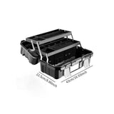 Maxbell 19inch 3 Tiers Foldable Storage Tool Box 43x22.5x20cm for Warehouse Lockable