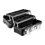 Maxbell 21inch 3 Tiers Foldable Storage Tool Box 49x27x24.5cm Sturdy Multifunctional