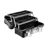 Maxbell 21inch 3 Tiers Foldable Storage Tool Box 49x27x24.5cm Sturdy Multifunctional