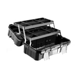 Maxbell 21inch 3 Tiers Foldable Storage Tool Box 49x27x24.5cm Sturdy Multifunctional
