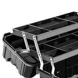 Maxbell 21inch 3 Tiers Foldable Storage Tool Box 49x27x24.5cm Sturdy Multifunctional