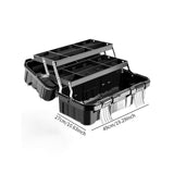 Maxbell 21inch 3 Tiers Foldable Storage Tool Box 49x27x24.5cm Sturdy Multifunctional