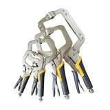Maxbell 4 Pieces Locking C Clamp Pliers with Non Slip Handle Metal for Workshop Home