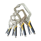 Maxbell 4 Pieces Locking C Clamp Pliers with Non Slip Handle Metal for Workshop Home