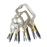 Maxbell 4 Pieces Locking C Clamp Pliers with Non Slip Handle Metal for Workshop Home
