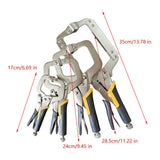 Maxbell 4 Pieces Locking C Clamp Pliers with Non Slip Handle Metal for Workshop Home