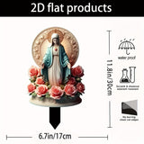 Maxbell Acrylic Figurine DIY Crafts Blessed Mary Statue for Balcony Courtyard Outdoor