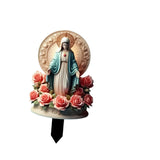 Maxbell Acrylic Figurine DIY Crafts Blessed Mary Statue for Balcony Courtyard Outdoor
