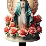 Maxbell Acrylic Figurine DIY Crafts Blessed Mary Statue for Balcony Courtyard Outdoor