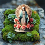 Maxbell Acrylic Figurine DIY Crafts Blessed Mary Statue for Balcony Courtyard Outdoor
