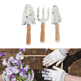 Maxbell 3 Pieces Mini Garden Tools Anti Rust with Shovels and Rake for Potted Plants