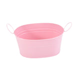 Metal Planter with Handles Portable Early Education Toy Small Iron Plant Pot Pink