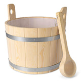 17L Wooden Sauna Bucket and Ladle Sturdy SPA Accessory for Home SPA Bathroom