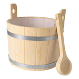 17L Wooden Sauna Bucket and Ladle Sturdy SPA Accessory for Home SPA Bathroom