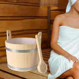 17L Wooden Sauna Bucket and Ladle Sturdy SPA Accessory for Home SPA Bathroom