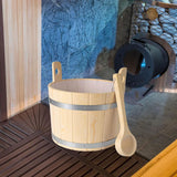 17L Wooden Sauna Bucket and Ladle Sturdy SPA Accessory for Home SPA Bathroom