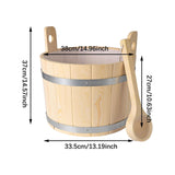 17L Wooden Sauna Bucket and Ladle Sturdy SPA Accessory for Home SPA Bathroom