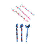 Maxbell 3Pcs Mini Garden Tools Kit Iron with Spades and Rake for Greenhouse Gardener Pink