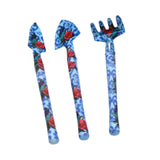 Maxbell 3Pcs Mini Garden Tools Kit Iron with Spades and Rake for Greenhouse Gardener Blue
