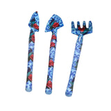 Maxbell 3Pcs Mini Garden Tools Kit Iron with Spades and Rake for Greenhouse Gardener Blue