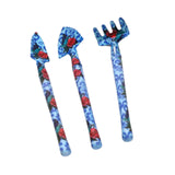 Maxbell 3Pcs Mini Garden Tools Kit Iron with Spades and Rake for Greenhouse Gardener Blue