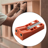 Woodworking Hole Drilling Locator Red for Board Splicing Furniture Repairing Twin Pocket